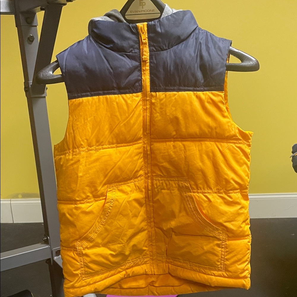 Gymboree Yellow and Gray Hooded Vest